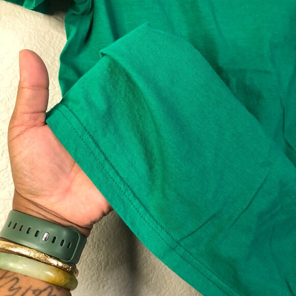 It's Fine I'm Fine Everything Is Fine Green Anxiety Stress Cat Shirt Women's S - Picture 6 of 7